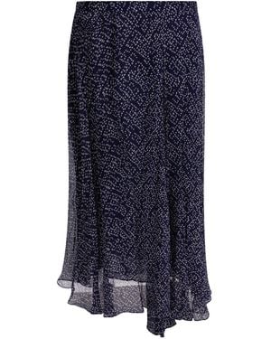 Isabel Marant Lycia Asymmetric Printed Midi Skirt - Blue