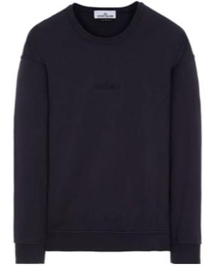 Stone Island Embroidered-Logo Cotton Sweatshirt - Blue