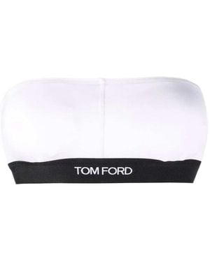 Tom Ford Logo-Band Bra - White