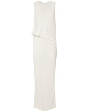 Jacquemus La Robe Peplo Longue Draped Long Dress - White