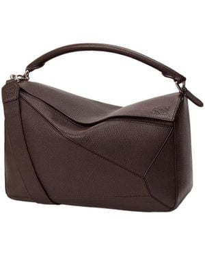 Loewe Logo Embossed Top Handle Bag - Brown