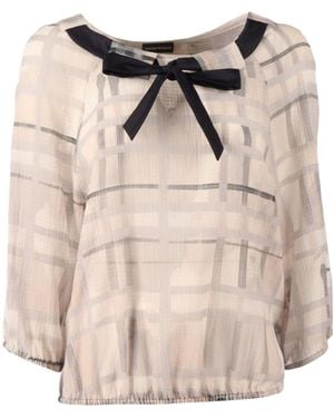 Emporio Armani Checked Blouse - Natural