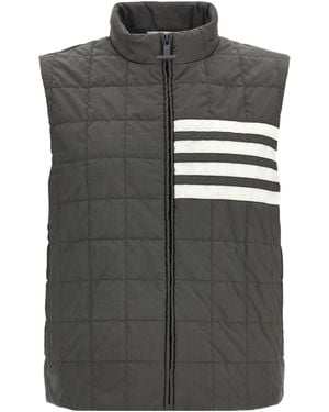 Thom Browne 4-Bar Ripstop Vest - Gray