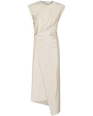 Rabanne Gathered-Detail Draped Midi Dress - White
