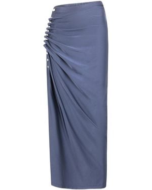 Rabanne Draped-Detail Skirt - Blue
