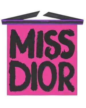 Dior Miss Graffiti Reversible Sarong With Tied Belt - Pink