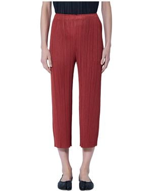 Pleats Please Issey Miyake Pleated Casual Trousers - Red