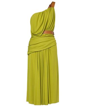 Alberta Ferretti Draped One-Shoulder Dress - Green