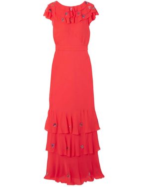 RIXO London Round Neck Dress - Red