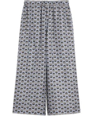 Weekend by Maxmara Wide-Fit Silk Trousers - Grey