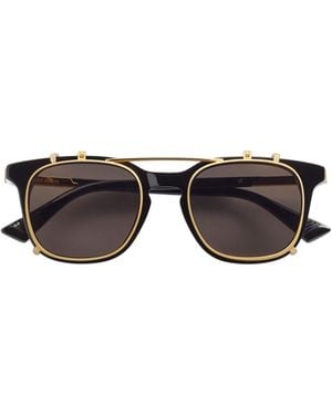 Bottega Veneta Eyewear Classic Square Clip On Sunglasses - Multicolour