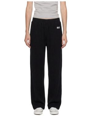 Marissa Chiara Embroidered Waffle Trousers - Black