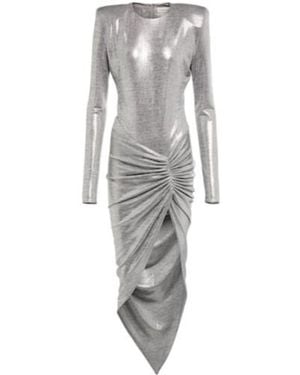 Alexandre Vauthier Metallic Jersey Midi Dress - Gray
