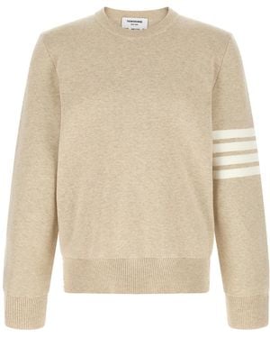 Thom Browne 4-Bar Milan Stitch Knitted Jumper - Natural