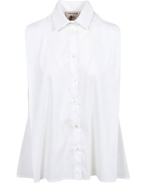 Semicouture Button-Down Sleeveless Shirt - White