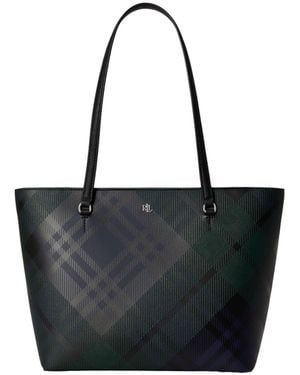Ralph Lauren Plaid Tote Handbag - Black