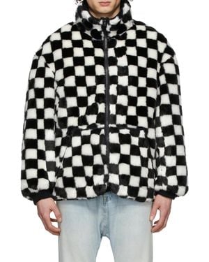 R13 Plaid Long-Sleeved Casual Jacket - Black