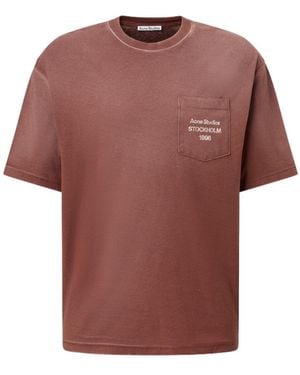 Acne Studios Logo Cotton-Blend Jersey T-Shirt - Red