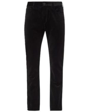 Ralph Lauren Mid-Rise Cotton Velvet Slim Trousers - Black