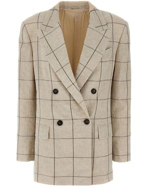 Brunello Cucinelli Embroidery Blazer - Natural