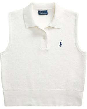 Polo Ralph Lauren Sleeveless Polo Knitted Jumper - White