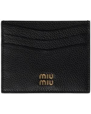 Miu Miu Leather Card Holder - Black