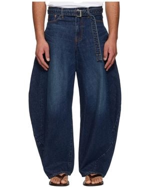 Sacai Wide Leg Jeans - Blue