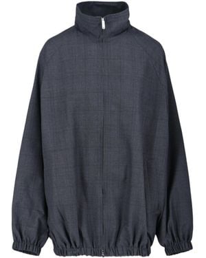Frankie Shop Baxter Plaid Zip Jacket - Blue