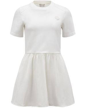 Moncler Slim Fit Flared Mini Dress - White