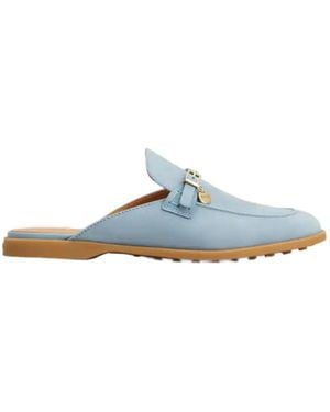 Tod's Leather Mules - Blue