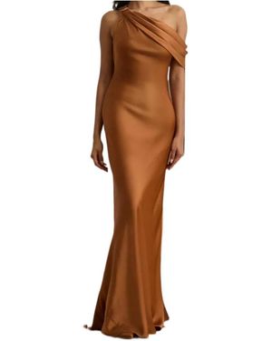 Ralph Lauren Off-Shoulder Dress - Brown