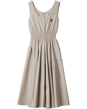 Miu Miu Poplin Dress - Natural
