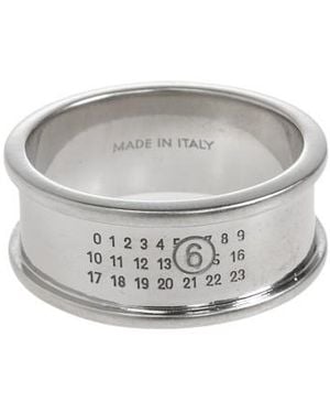 MM6 by Maison Margiela Engraved Logo Band Ring - White