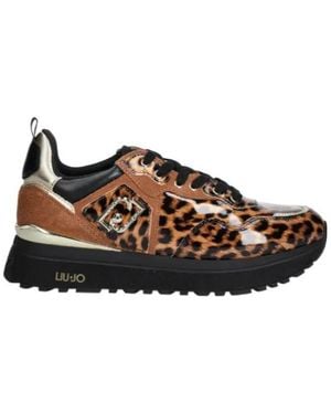 Liu Jo Leopard-Print Sneakers - Brown