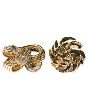 Miu Miu Metal Earrings With Crystals - Metallic