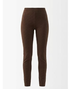 Gucci Gg Jersey Jacquard Leggings - Brown