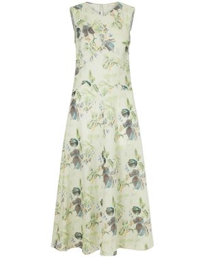Doen Adelana Printed Ramie Midi Dress - Green
