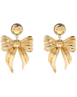 Dolce & Gabbana Bow Shaped Clip On Earrings - Metallic