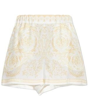 Versace Pattern-Printed Elasticated-Waistband Shorts - Natural