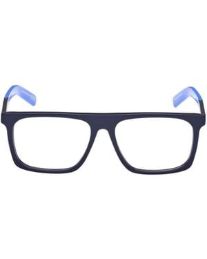 Moncler Logo-Print Rectangle-Frame Glasses - White