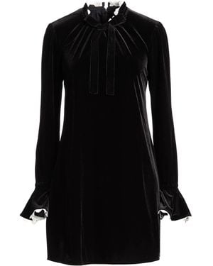 Ganni Tie Collar Dress - Black