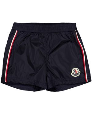 Moncler Emblem Patch Shorts - Blue
