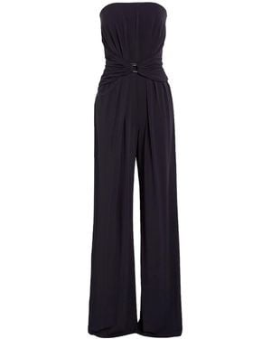 Max Mara Solid-Color Strapless Tube Top Jumpsuit - Blue