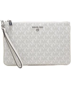 Michael Kors Jet Set Charm Logo-Plaque Wristlet - Gray