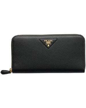 Prada Large Leather Wallet - Black