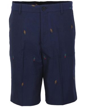 KENZO Embroidered Shorts - Blue