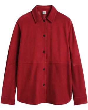 TOTEME Buttoned Suede Overshirt - Red