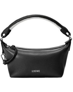 Loewe Mini Cala Woven-Handle Leather Shoulder Bag - Black