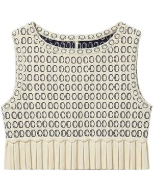 Alaïa Crew Neck Vest - Natural
