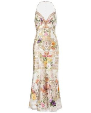 CAMILLA Chain-Detail Silk Maxi Dress - Metallic